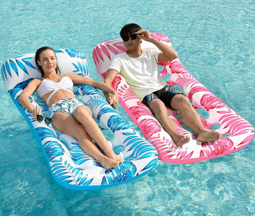 Jasonwell Inflatable Pool Float Lounge - 2 Pack Floaties Rafts for Adults Floating Lounger Sun Tanning Floats Cool Water Floaty Swimming Lake Beach Party Toys (BlueRose) - Jasonwell